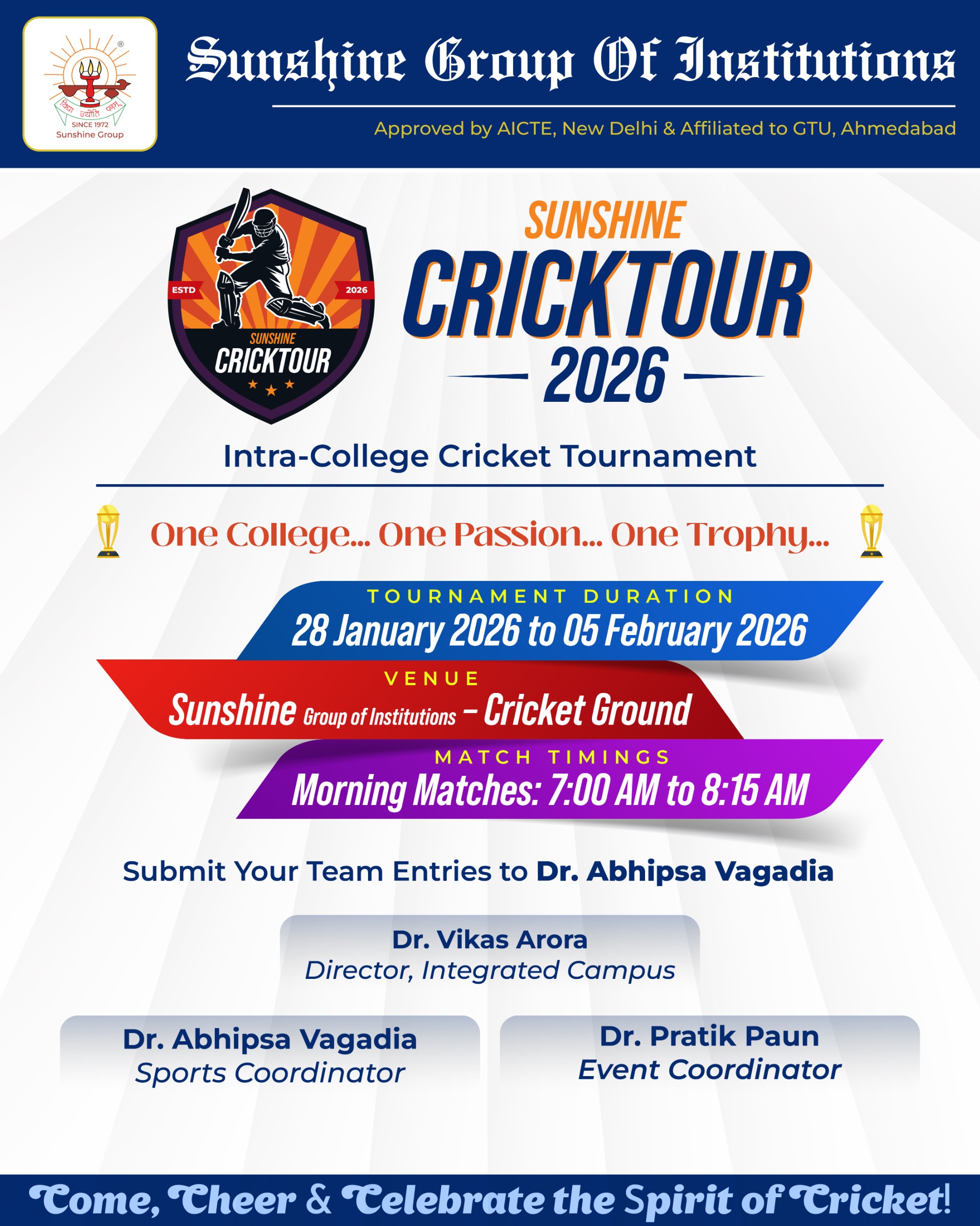 Intra College Cricket Tournament - 2026